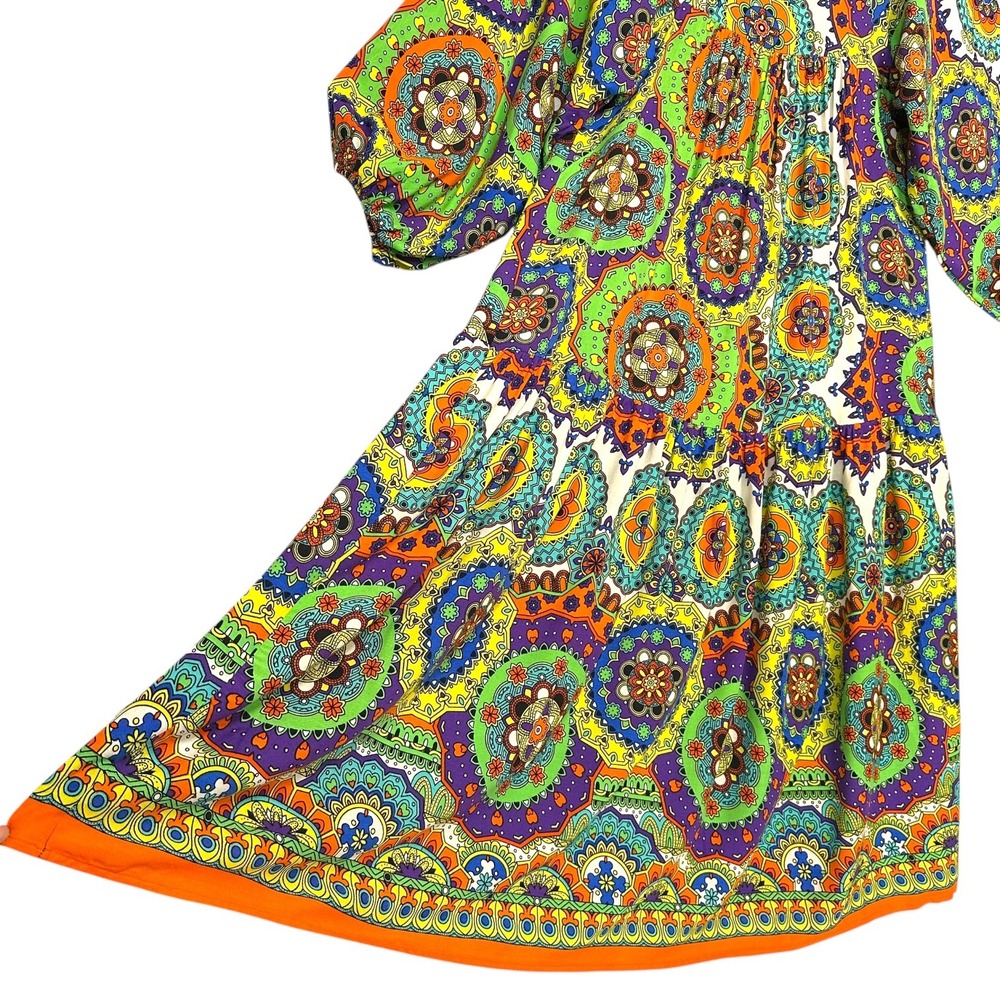 ValeWoman Dress L Boho Mandala Maxi Turkish Festival Vibe Psychedelic Maximalist - Picture 6 of 12